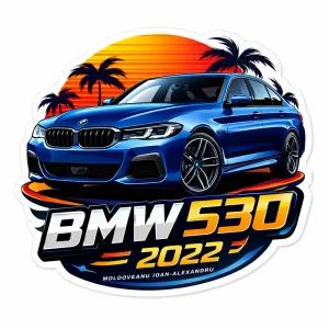 "BMW 530 2022" Sticker by Moldoveanu Ioan-Alexandru